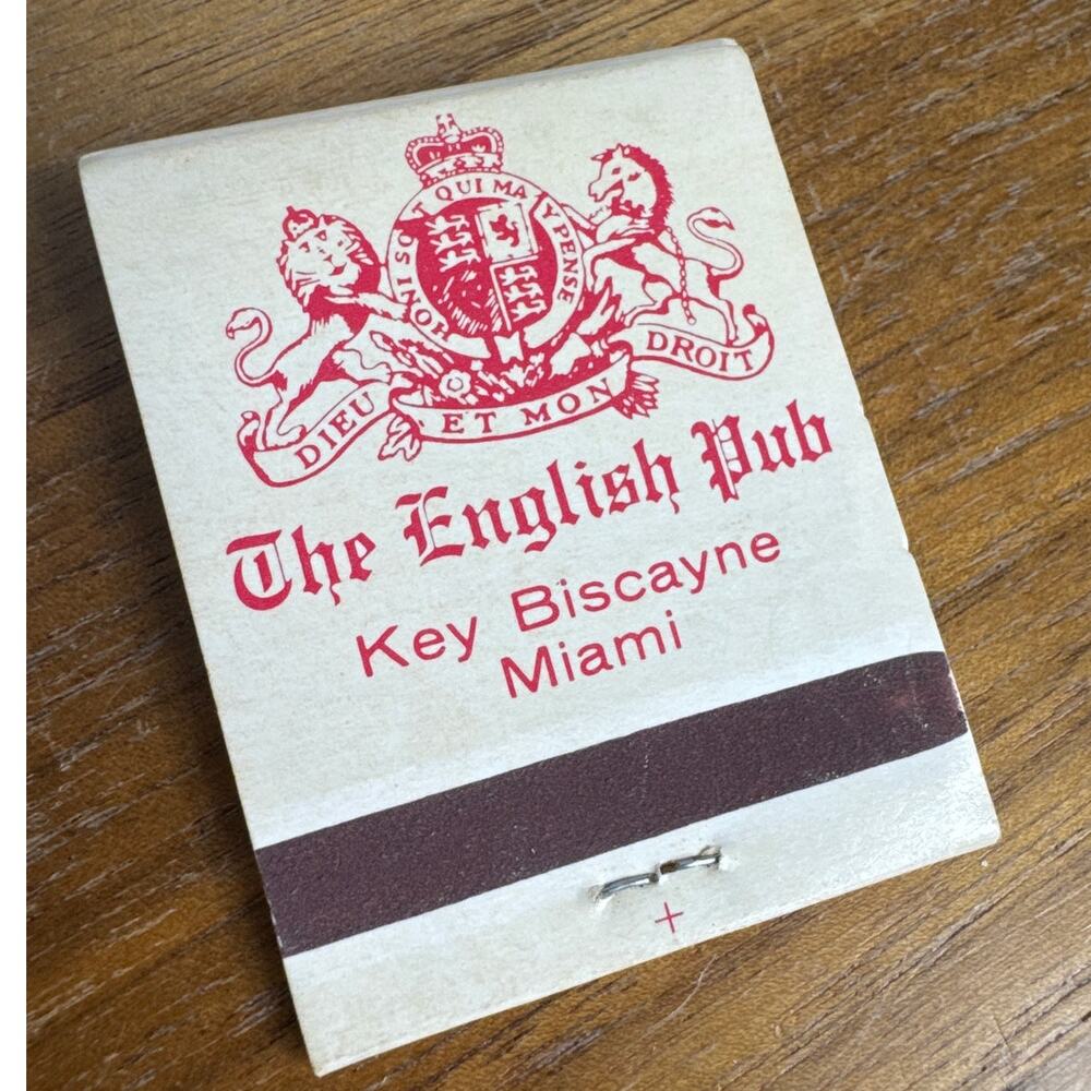 The English Pub Key Biscayne Miami Florida Matchbook Unstruck Vintage Ephemera